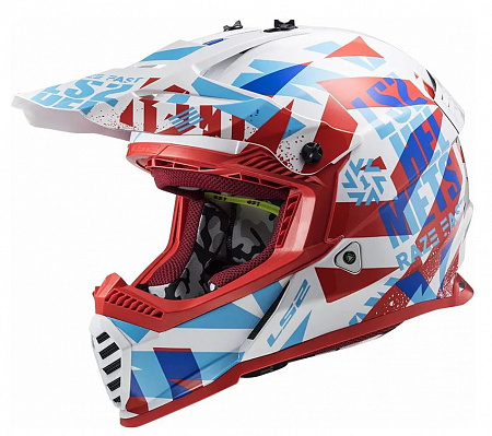 Кроссовый шлем детский LS2 MX437 FAST EVO MINI FUNKY White-Red Кроссовый шлем детский LS2 MX437 FAST EVO MINI FUNKY White-Red