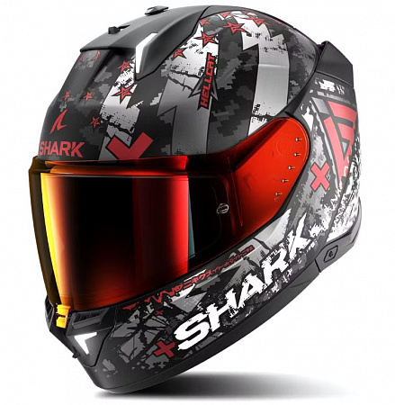 Дорожный шлем Shark SKWAL I3 HELLCAT MAT Black/Chrome/Red Дорожный шлем Shark SKWAL I3 HELLCAT MAT Black/Chrome/Red