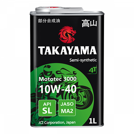 Масло полусинтетическое Takayama Mototec 3000 4T SAE 10W-40 1л Масло полусинтетическое Takayama Mototec 3000 4T SAE 10W-40 1л
