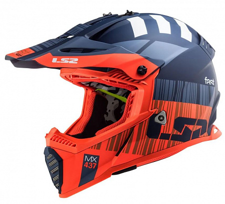 Кроссовый шлем детский LS2 MX437 FAST EVO MINI XCODE Matt Fluo Orange Кроссовый шлем детский LS2 MX437 FAST EVO MINI XCODE Matt Fluo Orange